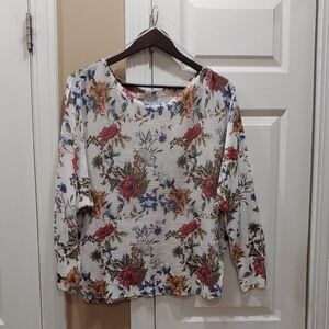 Made In Italy - Floral Print Women's Top